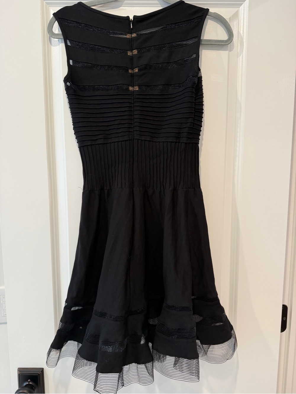 Tadashi Shoji Dresses Tadashi Shoji Black Sleeveless Meshhem Midi tadashi-shoji-dresses-tadashi-shoji-black-sleeveless-meshhem-midi